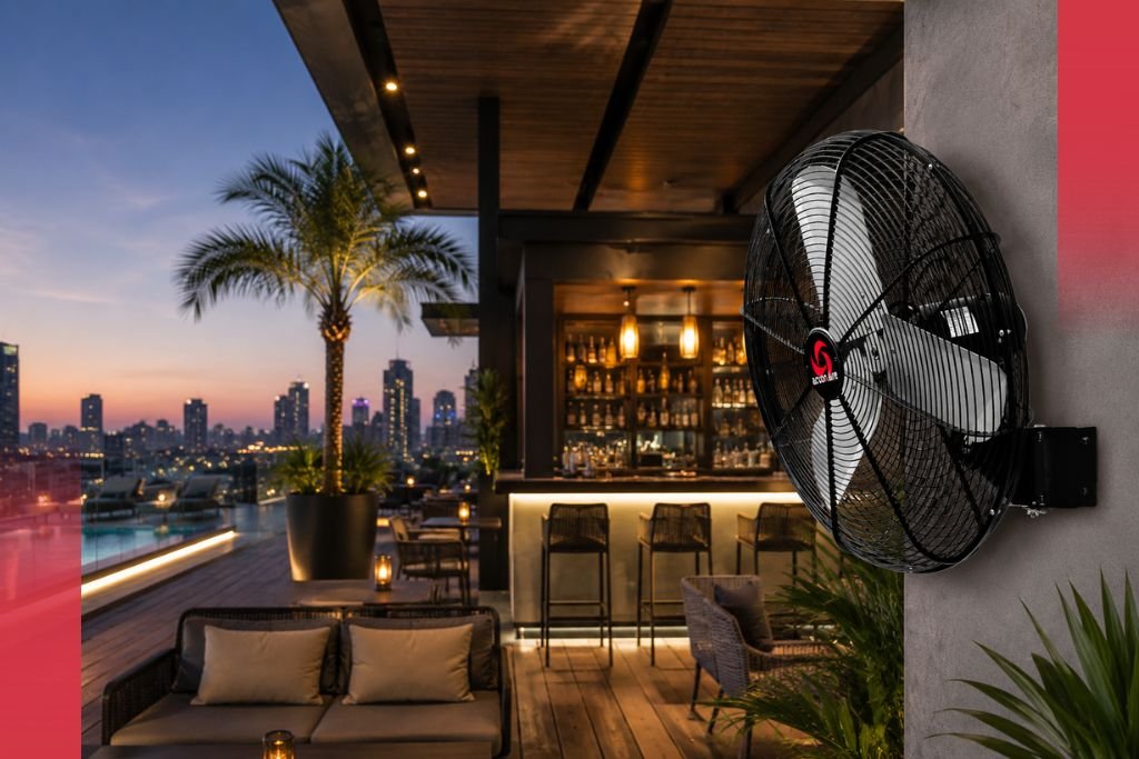 Weatherproof Wall Fan for Rooftop Bars