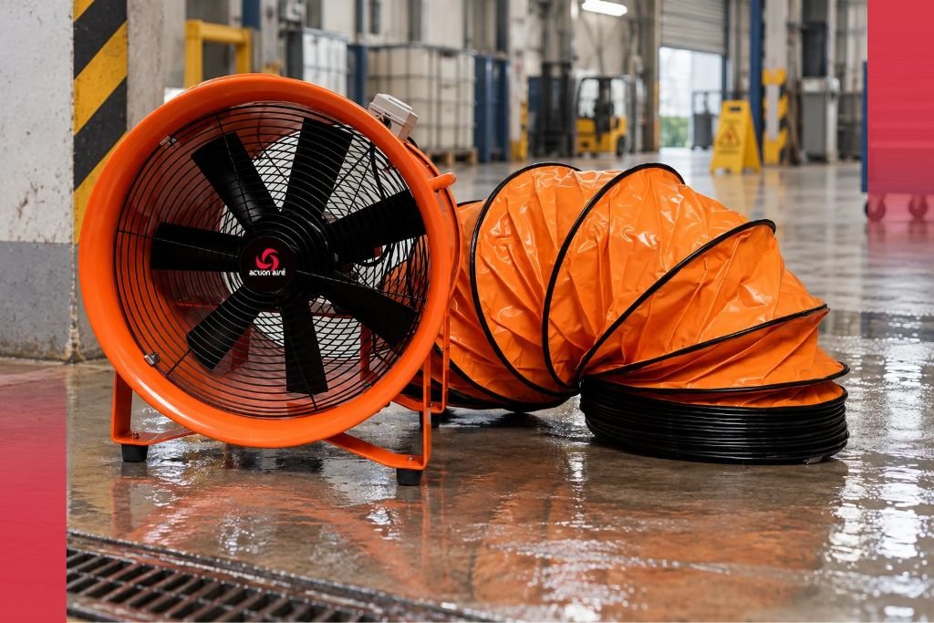 Action Aire - Portable Blower with Duct - Industrial Air Mover for Fast Drying